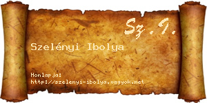 Szelényi Ibolya névjegykártya